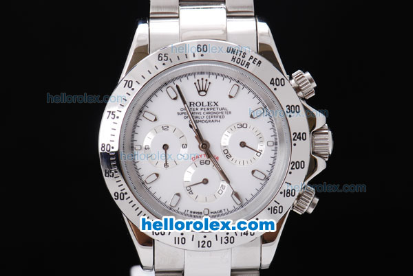 Rolex Daytona Chronograph Automatic Movement Full White -New Version - Click Image to Close